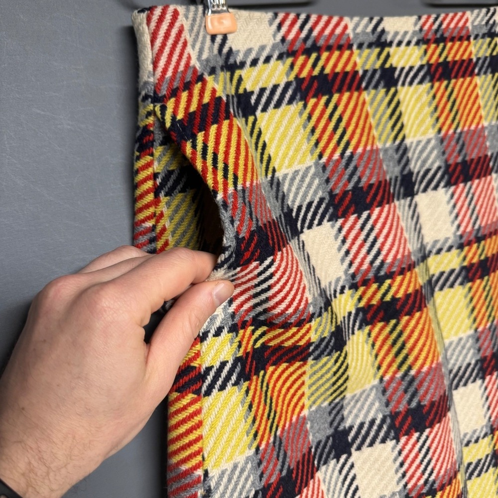 Boden Multi Color Plaid Wool Blend A-Line Mini Skirt Yellow Red US 8 - Picture 8 of 8